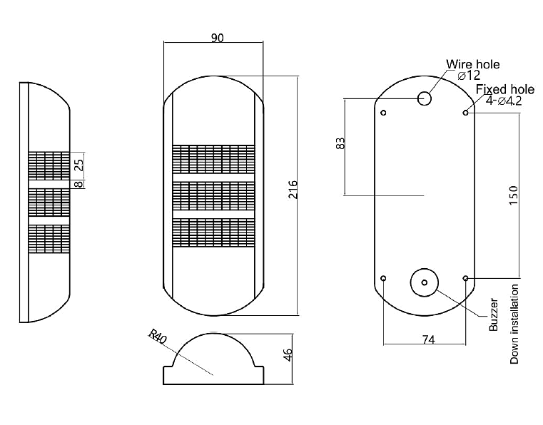 HB9 wall mounting semicircular