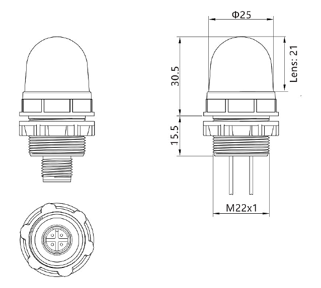 R30 Super mini dome indicator lamp