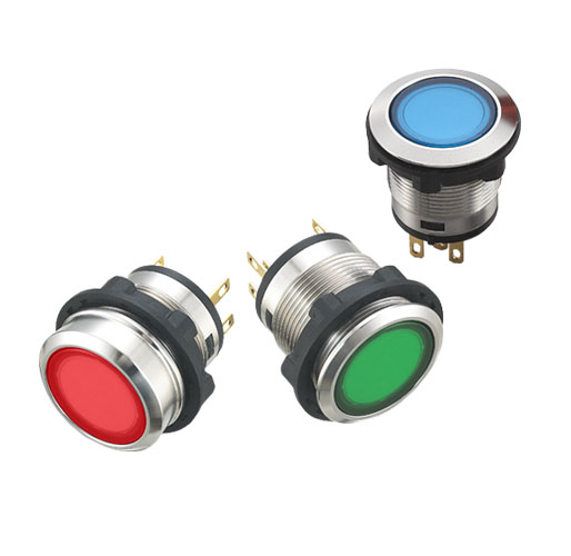 S22 vandal resistant illuminated puhsbuttons llluminated pushbuttons(Lens with LED)