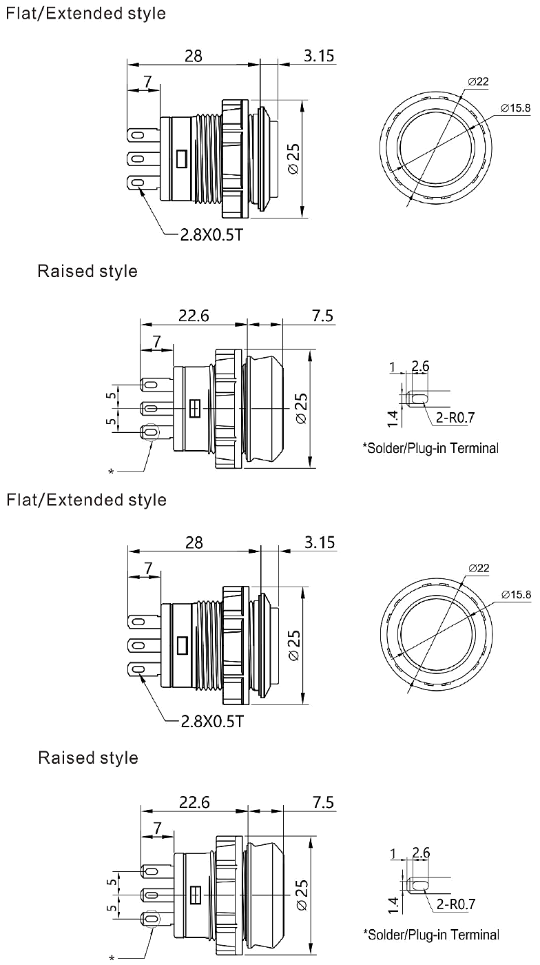 S19 vandal proof pushbuttons